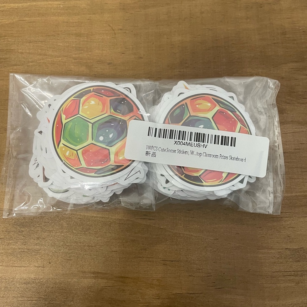 Colorful Soccer Ball Stickers - Home Party Supplies